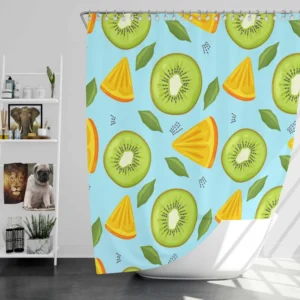 Kiwi And Orange Sliced Shower Curtain