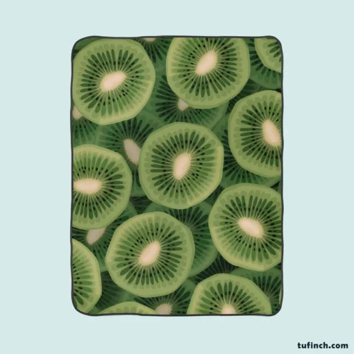 Kiwi Circle Sliced Fleece Blanket 1