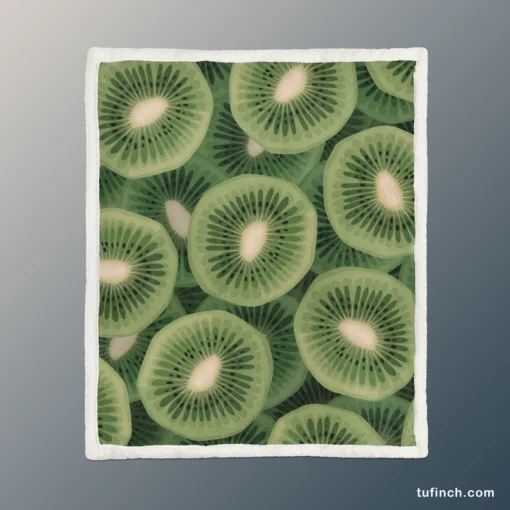 Kiwi Circle Sliced Sherpa Fleece Blanket 1