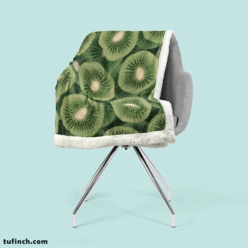 Kiwi Circle Sliced Sherpa Fleece Blanket 2