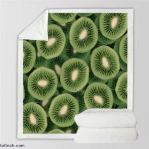 Kiwi Circle Sliced Sherpa Fleece Blanket