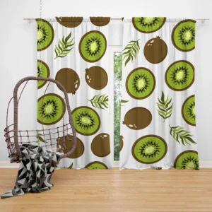 Kiwi Digital Greenery Design Curtain