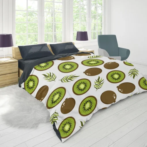 Kiwi Digital Greenery Design Duvet Cover 1