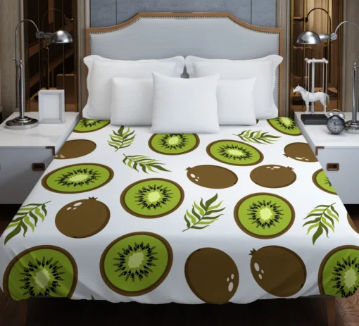 Kiwi Digital Greenery Design Duvet Cover