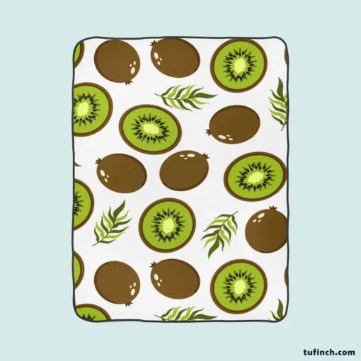 Kiwi Digital Greenery Design Fleece Blanket 1