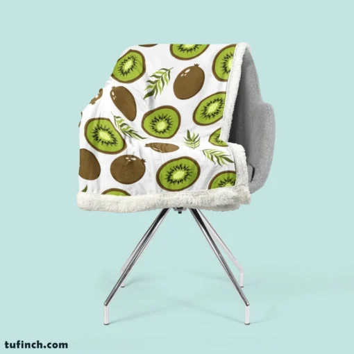 Kiwi Digital Greenery Design Sherpa Fleece Blanket 2