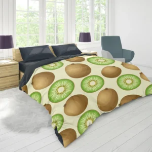 Kiwi Fruit And Sliced Pattern Duvet Cover 1