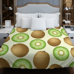 Kiwi Fruit And Sliced Pattern Duvet Cover