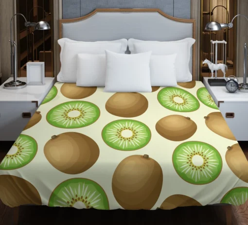 Kiwi Fruit And Sliced Pattern Duvet Cover