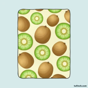 Kiwi Fruit And Sliced Pattern Fleece Blanket 1