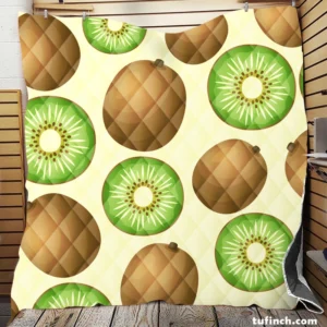 Kiwi Fruit And Sliced Pattern Quilt Blanket