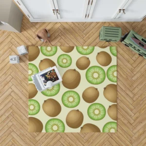 Kiwi Fruit And Sliced Pattern Rug