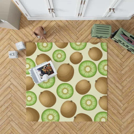 Kiwi Fruit And Sliced Pattern Rug