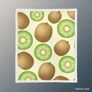 Kiwi Fruit And Sliced Pattern Sherpa Fleece Blanket 1