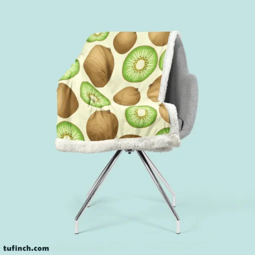 Kiwi Fruit And Sliced Pattern Sherpa Fleece Blanket 2