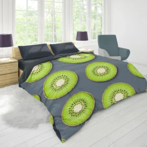 Kiwi Fruit Circle Sliced Duvet Cover 1