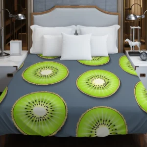 Kiwi Fruit Circle Sliced Duvet Cover