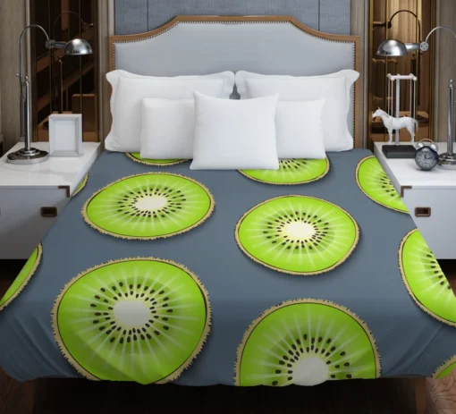 Kiwi Fruit Circle Sliced Duvet Cover