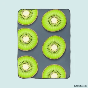 Kiwi Fruit Circle Sliced Fleece Blanket 1