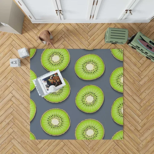 Kiwi Fruit Circle Sliced Rug