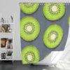 Kiwi Fruit Circle Sliced Shower Curtain