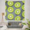 Kiwi Fruit Circle Sliced Wall Tapestry