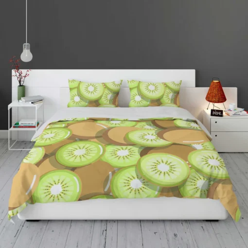 Kiwi Fruit Pattern Background Bedding Set 1