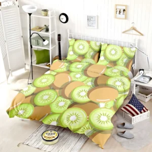 Kiwi Fruit Pattern Background Bedding Set