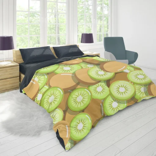 Kiwi Fruit Pattern Background Duvet Cover 1