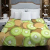 Kiwi Fruit Pattern Background Duvet Cover