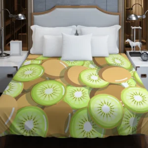 Kiwi Fruit Pattern Background Duvet Cover