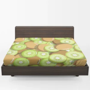 Kiwi Fruit Pattern Background Fitted Sheet 1