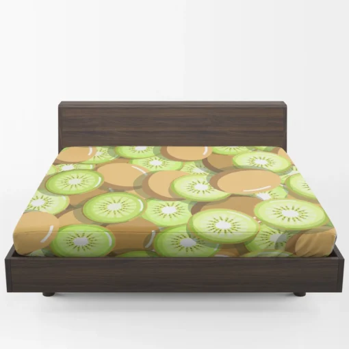 Kiwi Fruit Pattern Background Fitted Sheet 1