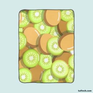 Kiwi Fruit Pattern Background Fleece Blanket 1