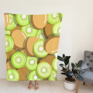 Kiwi Fruit Pattern Background Fleece Blanket