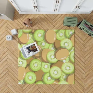 Kiwi Fruit Pattern Background Rug