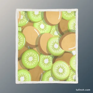 Kiwi Fruit Pattern Background Sherpa Fleece Blanket 1