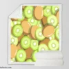 Kiwi Fruit Pattern Background Sherpa Fleece Blanket