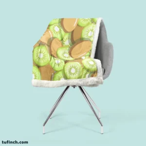 Kiwi Fruit Pattern Background Sherpa Fleece Blanket 2