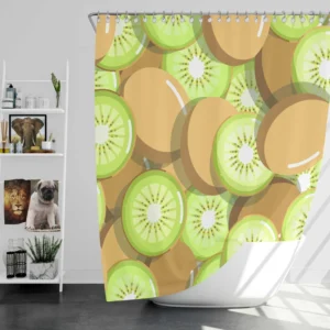 Kiwi Fruit Pattern Background Shower Curtain