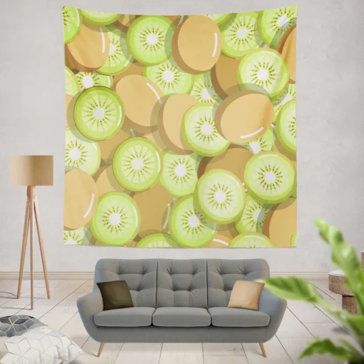 Kiwi Fruit Pattern Background Wall Tapestry