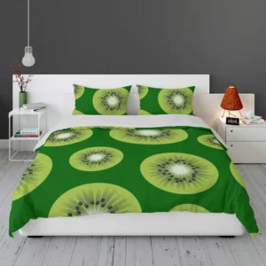 Kiwi Fruit Sliced In Green Bedding Set 1