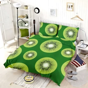 Kiwi Fruit Sliced In Green Bedding Set