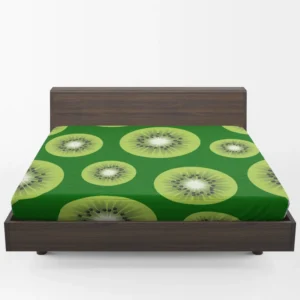 Kiwi Fruit Sliced In Green Fitted Sheet 1