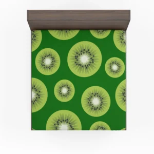 Kiwi Fruit Sliced In Green Fitted Sheet