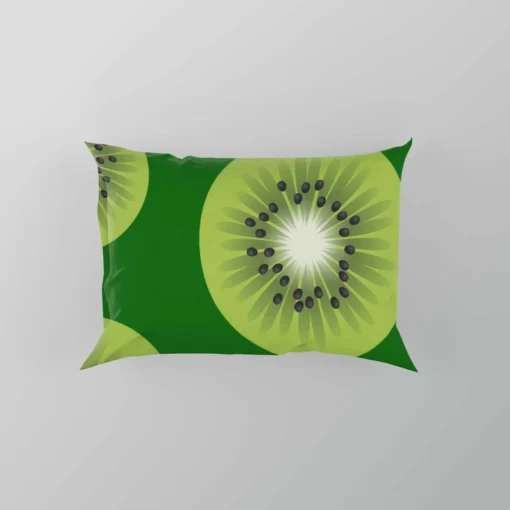 Kiwi Fruit Sliced In Green Pillow Case