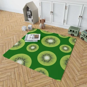 Kiwi Fruit Sliced In Green Rug 1