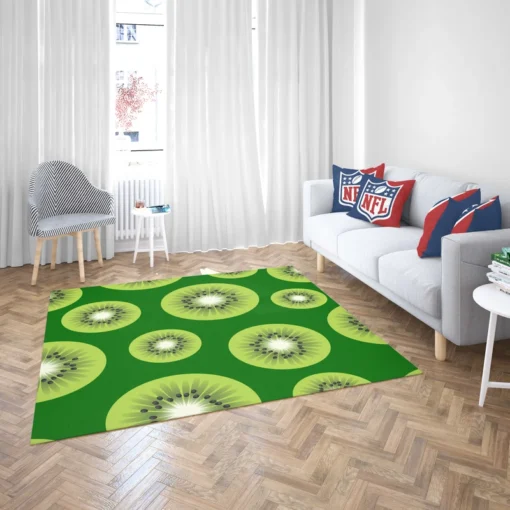 Kiwi Fruit Sliced In Green Rug 2