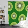 Kiwi Fruit Sliced In Green Shower Curtain