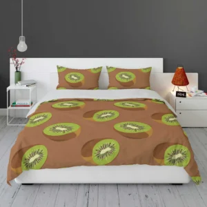 Kiwi Seed Green Background Bedding Set 1